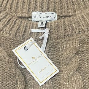 Simply Southern Preppy Sweater. Color Taupe Size Medium